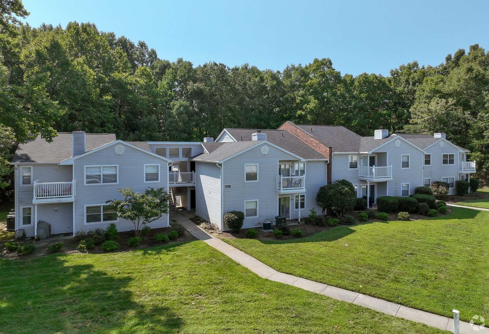 aerial view of apartments at Sedgefield Square